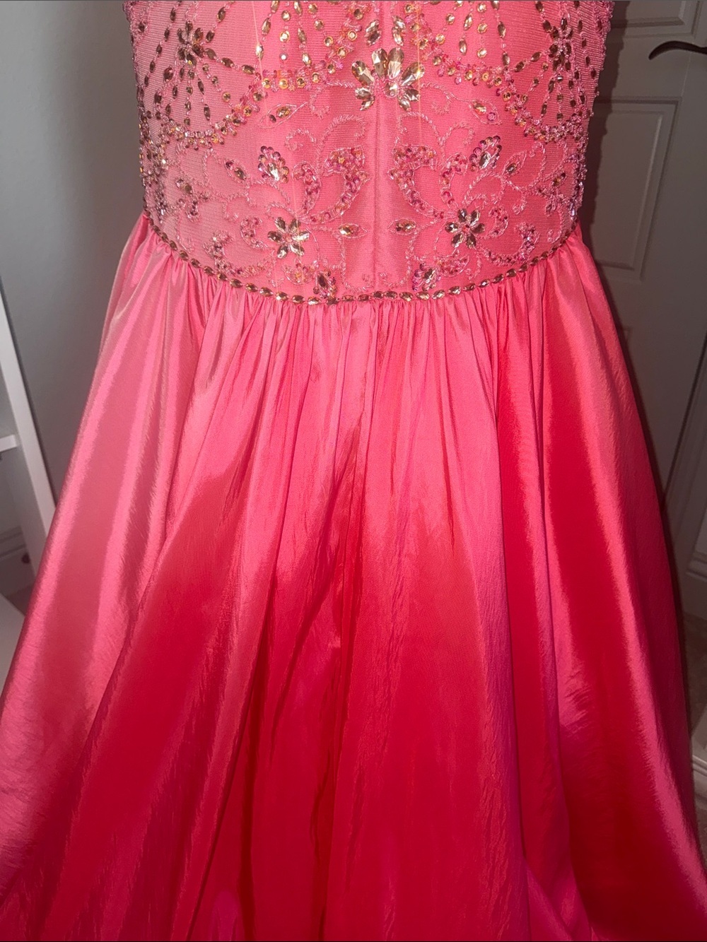 Sherri Hill Pink Beaded Mermaid Gown - Picture 10 of 12